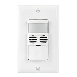 120-277V Occupancy/Vacancy Sensor Light Switch PIR/Ultrasonic White