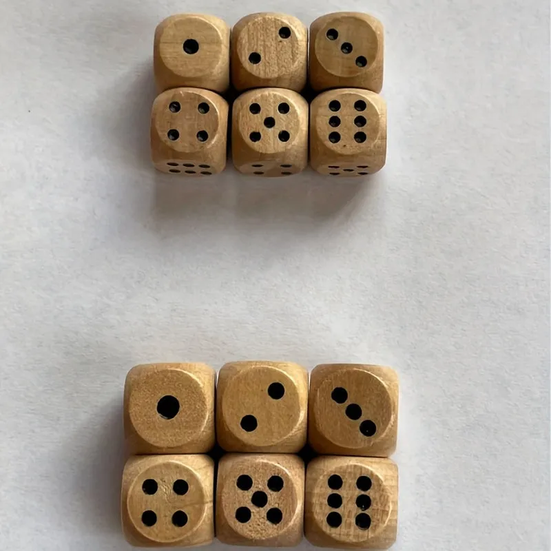 20mm Wooden Dice Set for Party Games  More