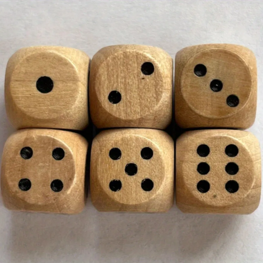 20mm Wooden Dice Set for Party Games  More