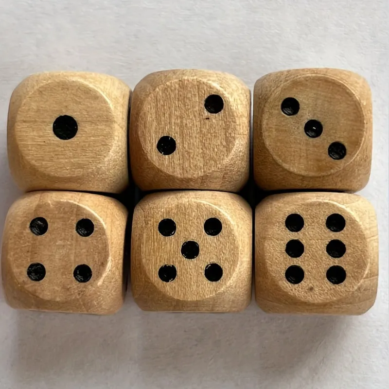 20mm Wooden Dice Set for Party Games  More