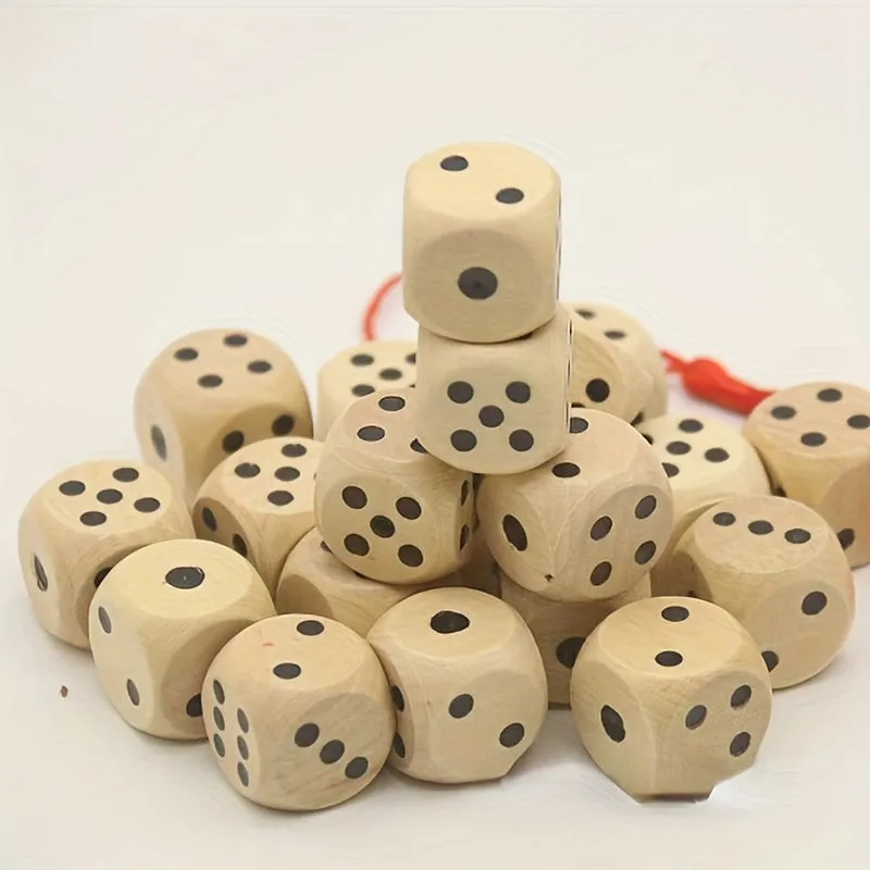 20mm Wooden Dice Set for Party Games  More