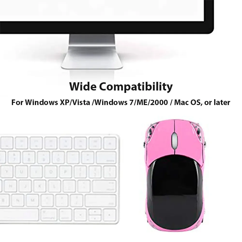 2.4G Wireless Car Mouse Portable 1600Dpi Mini Gaming Mouse For Laptops