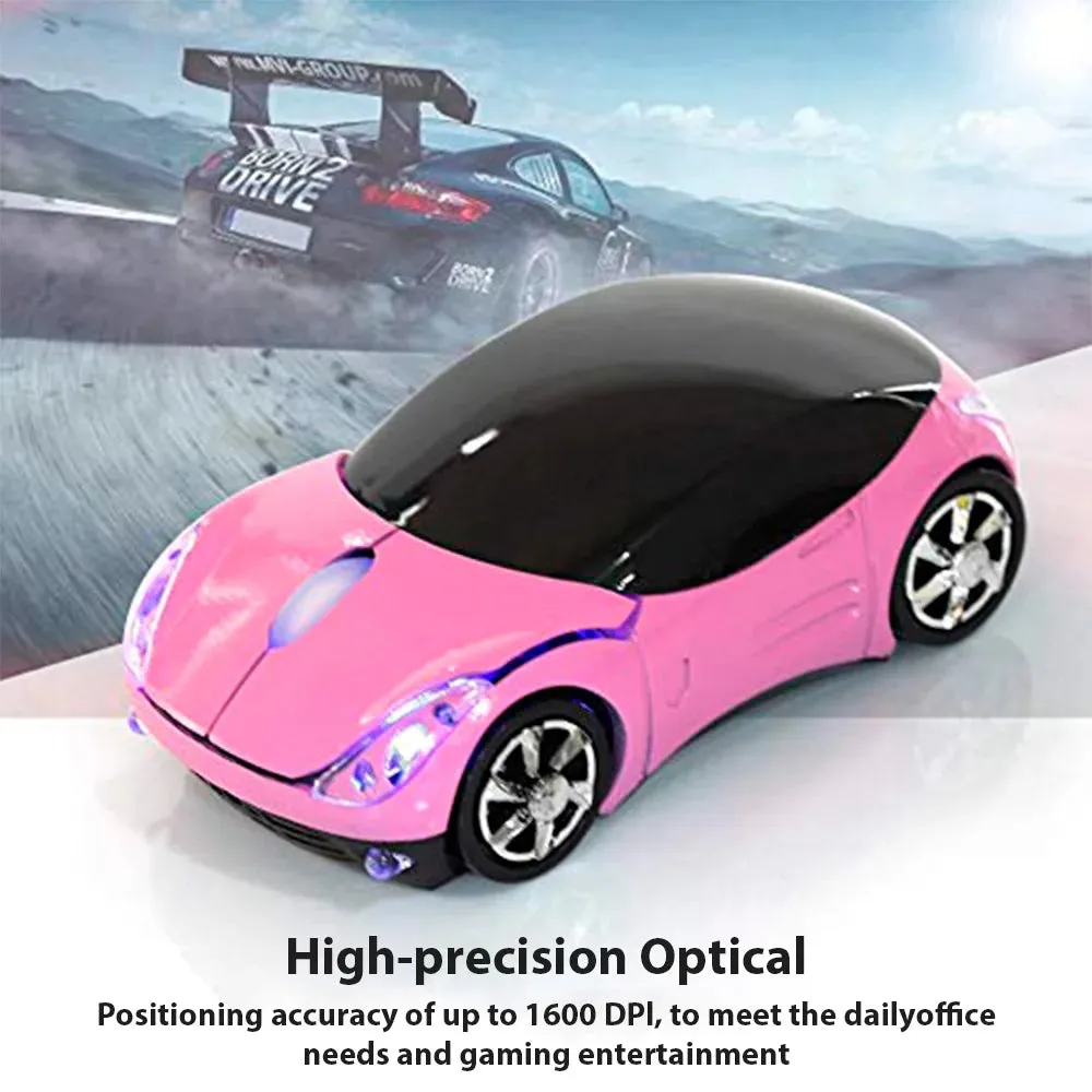 2.4G Wireless Car Mouse Portable 1600Dpi Mini Gaming Mouse For Laptops