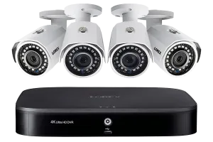 2K Super HD 8-Channel Security System with Four 2K (5MP) Cameras, Advanced Motion Detection and Smart Home Voice Control