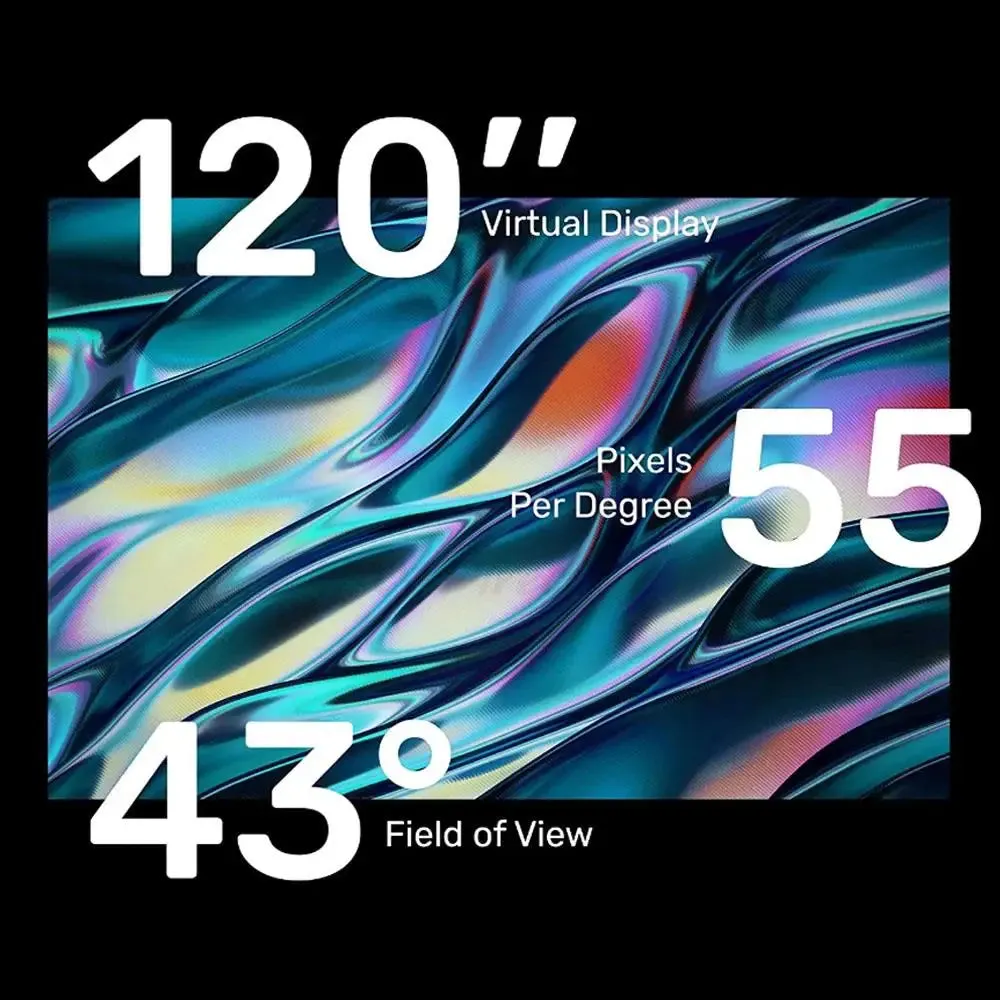 3D Pocket VR Smart AR Glasses 120" Screen 1080P OLED Dual Display 43°FoV 55PPD Home Game Viewing Device Glasses