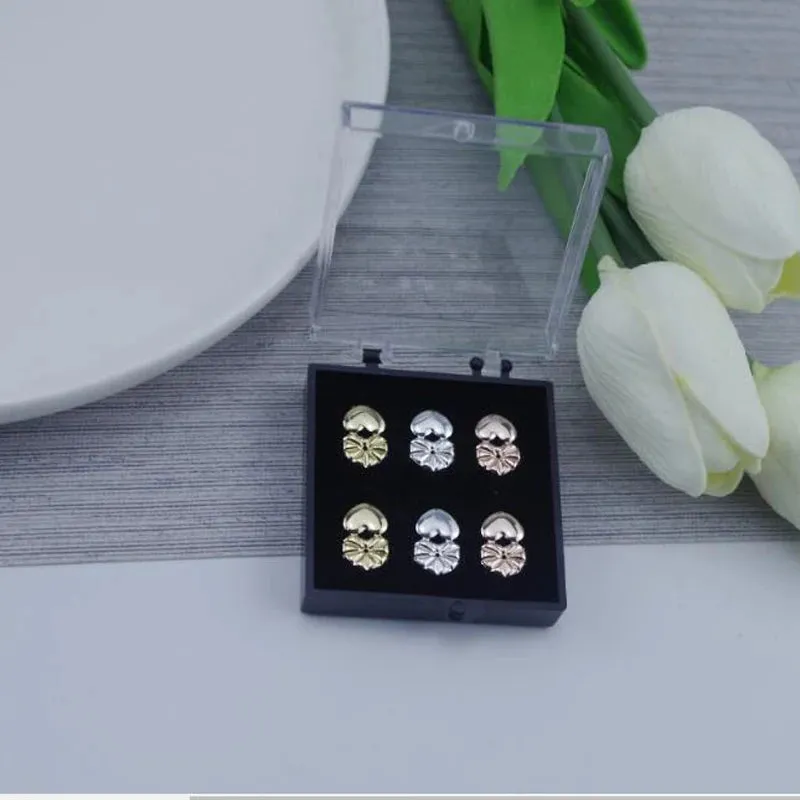 Adjustable Love Heart Stud Earring Lifts - Ear Lobe Support for Comfortable Wear M2082