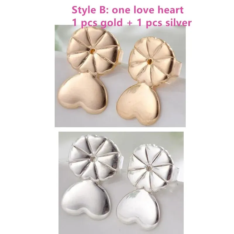 Adjustable Love Heart Stud Earring Lifts - Ear Lobe Support for Comfortable Wear M2082