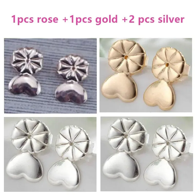 Adjustable Love Heart Stud Earring Lifts - Ear Lobe Support for Comfortable Wear M2082