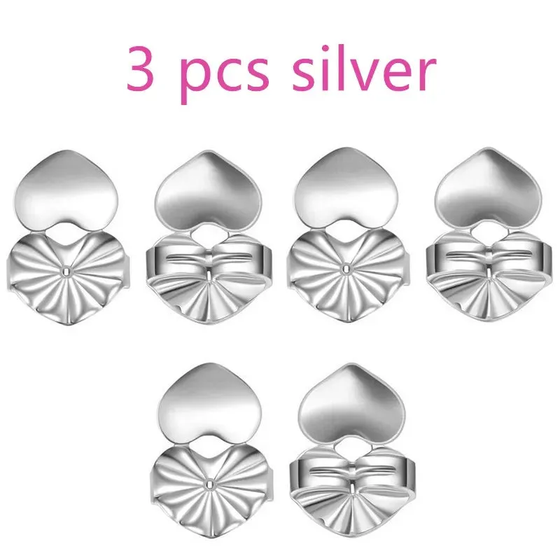 Adjustable Love Heart Stud Earring Lifts - Ear Lobe Support for Comfortable Wear M2082