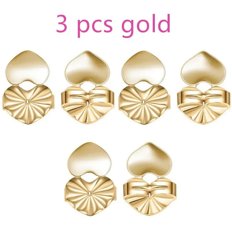 Adjustable Love Heart Stud Earring Lifts - Ear Lobe Support for Comfortable Wear M2082