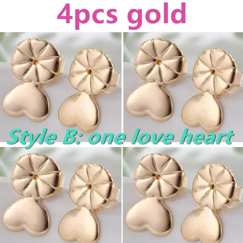Adjustable Love Heart Stud Earring Lifts - Ear Lobe Support for Comfortable Wear M2082