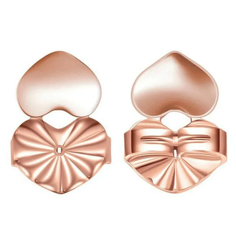 Adjustable Love Heart Stud Earring Lifts - Ear Lobe Support for Comfortable Wear M2082