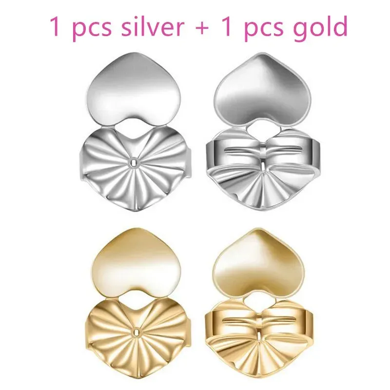 Adjustable Love Heart Stud Earring Lifts - Ear Lobe Support for Comfortable Wear M2082