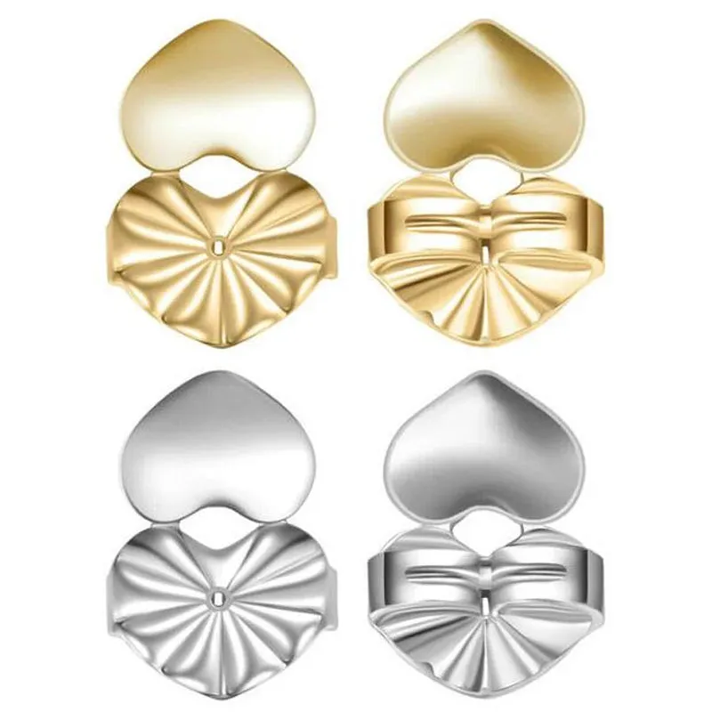 Adjustable Love Heart Stud Earring Lifts - Ear Lobe Support for Comfortable Wear M2082