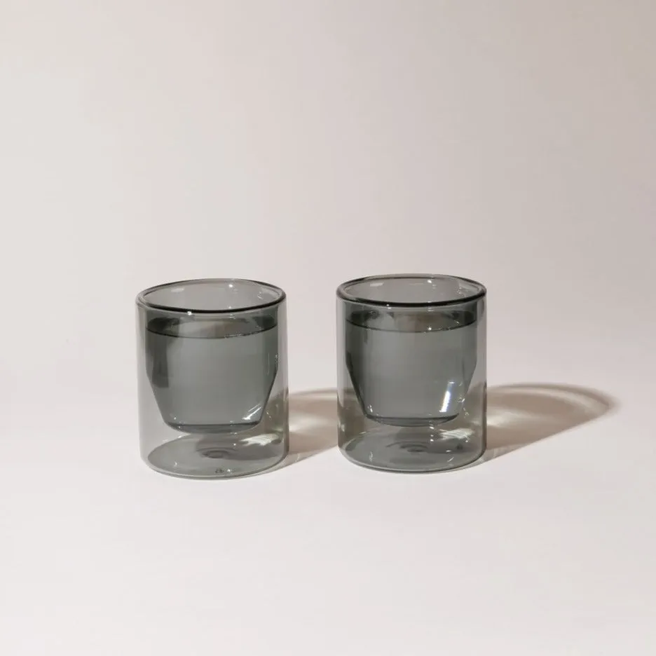 Double Wall 6oz Glasses (Grey)