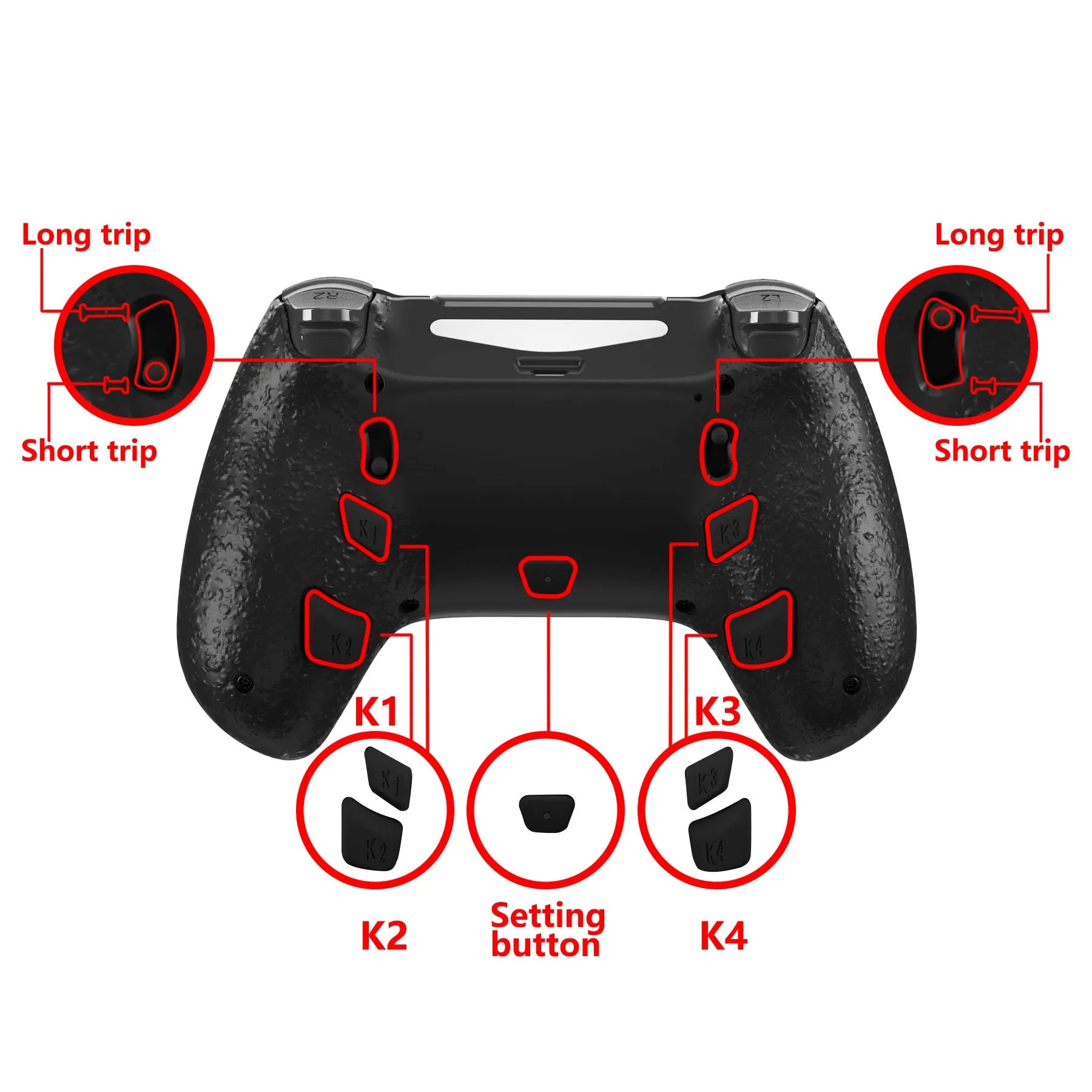 eXtremeRate DECADE Tournament Controller (DTC) Upgrade Kit for PS4 Controller JDM-040/050/055 - Black