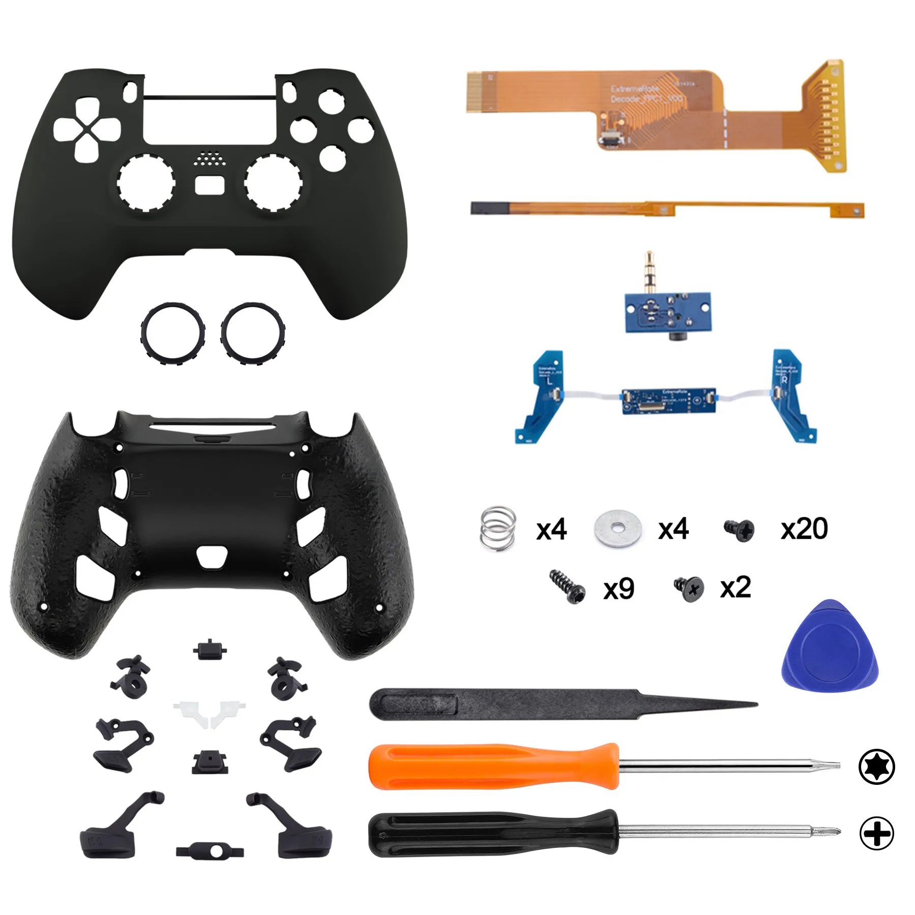 eXtremeRate DECADE Tournament Controller (DTC) Upgrade Kit for PS4 Controller JDM-040/050/055 - Black