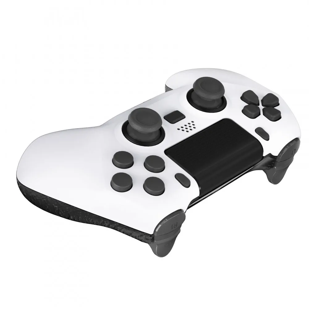 eXtremeRate White DECADE Tournament Controller (DTC) Upgrade Kit for PS4 Controller JDM-040/050/055, Upgrade Board & Ergonomic Shell & Back Buttons & Trigger Stops - Controller NOT Included - P4MG003