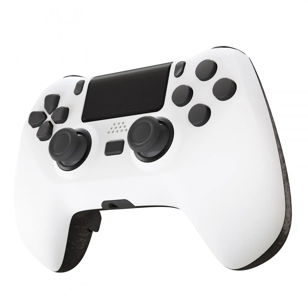 eXtremeRate White DECADE Tournament Controller (DTC) Upgrade Kit for PS4 Controller JDM-040/050/055, Upgrade Board & Ergonomic Shell & Back Buttons & Trigger Stops - Controller NOT Included - P4MG003