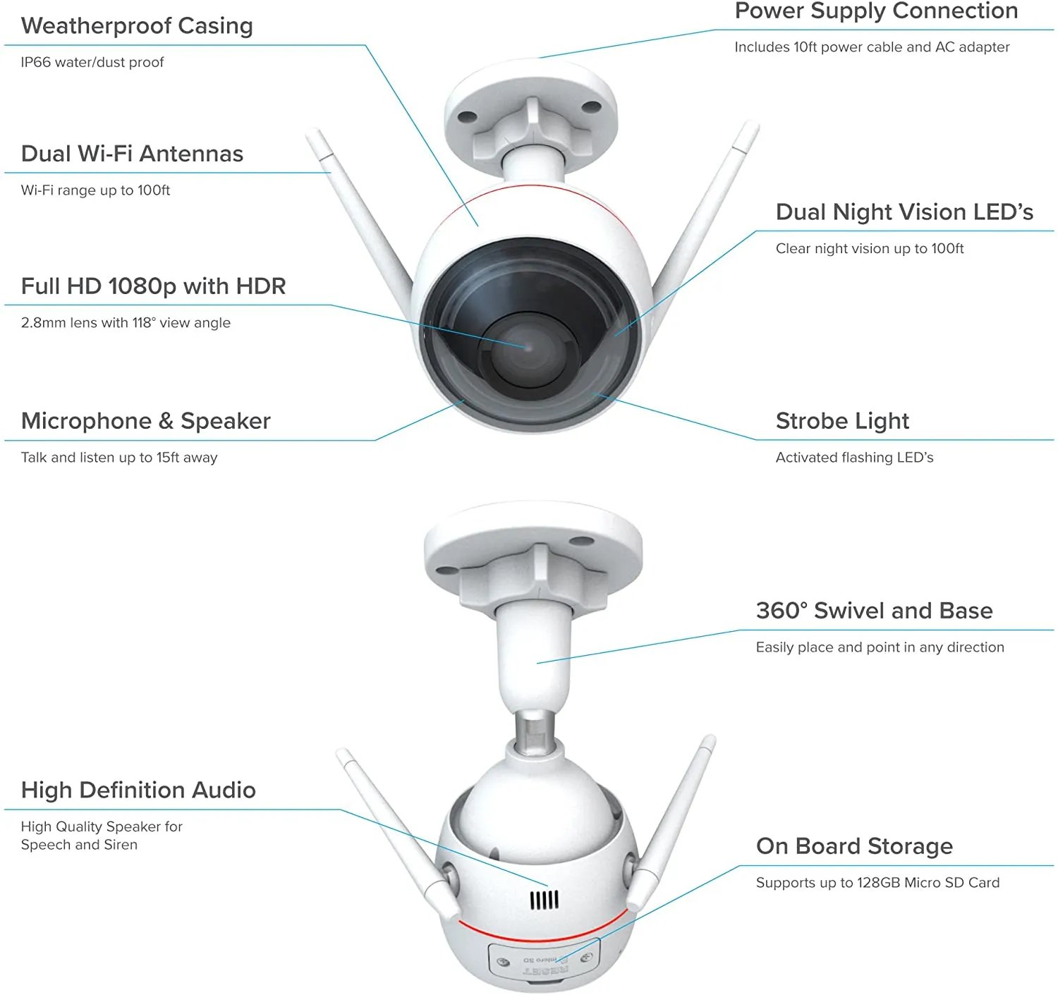 EZVIZ C3W PRO 4MP Outdoor WiFi Security Camera | Two-Way Audio, Smart AI Person/Vehicle Detection