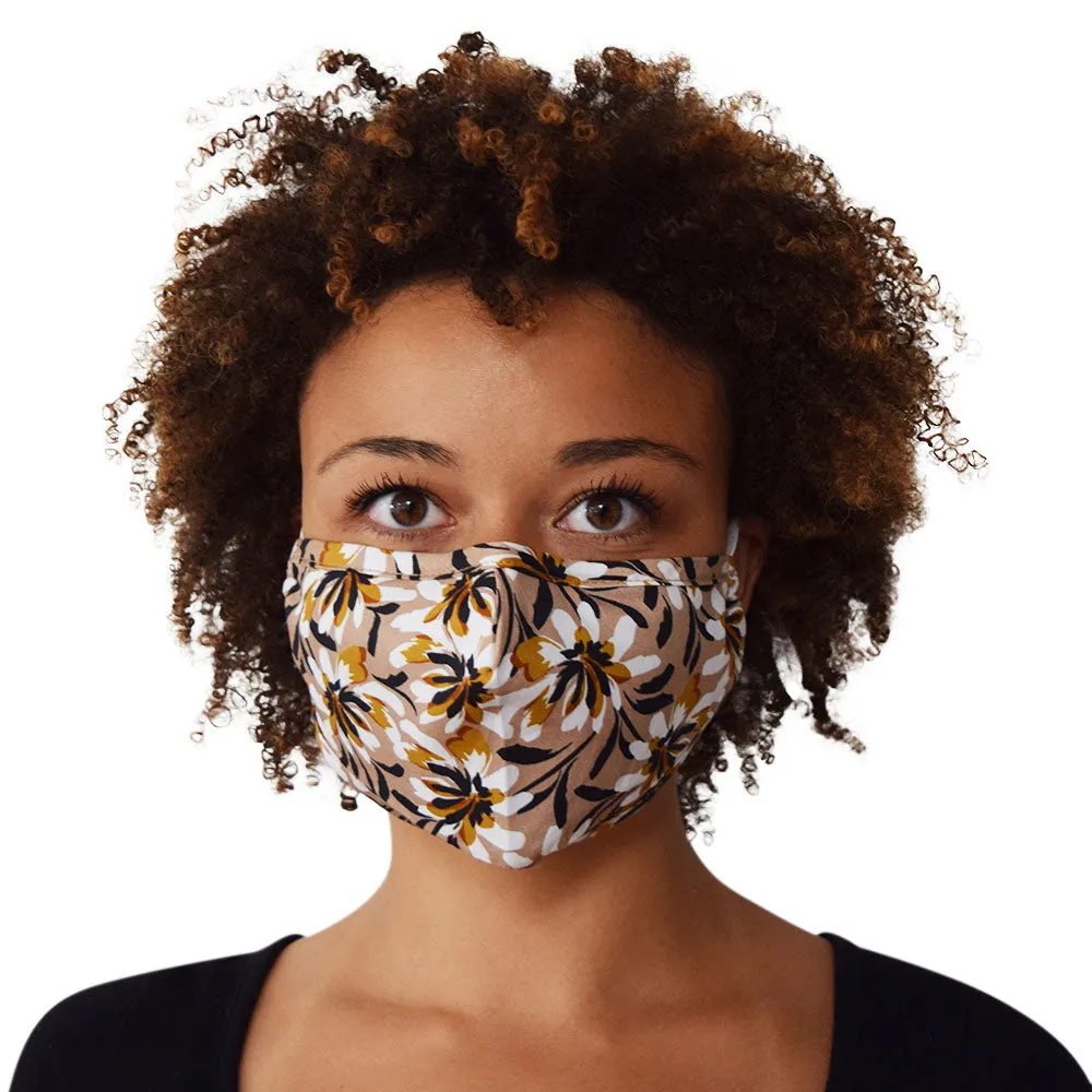 Face Mask Tan Floral