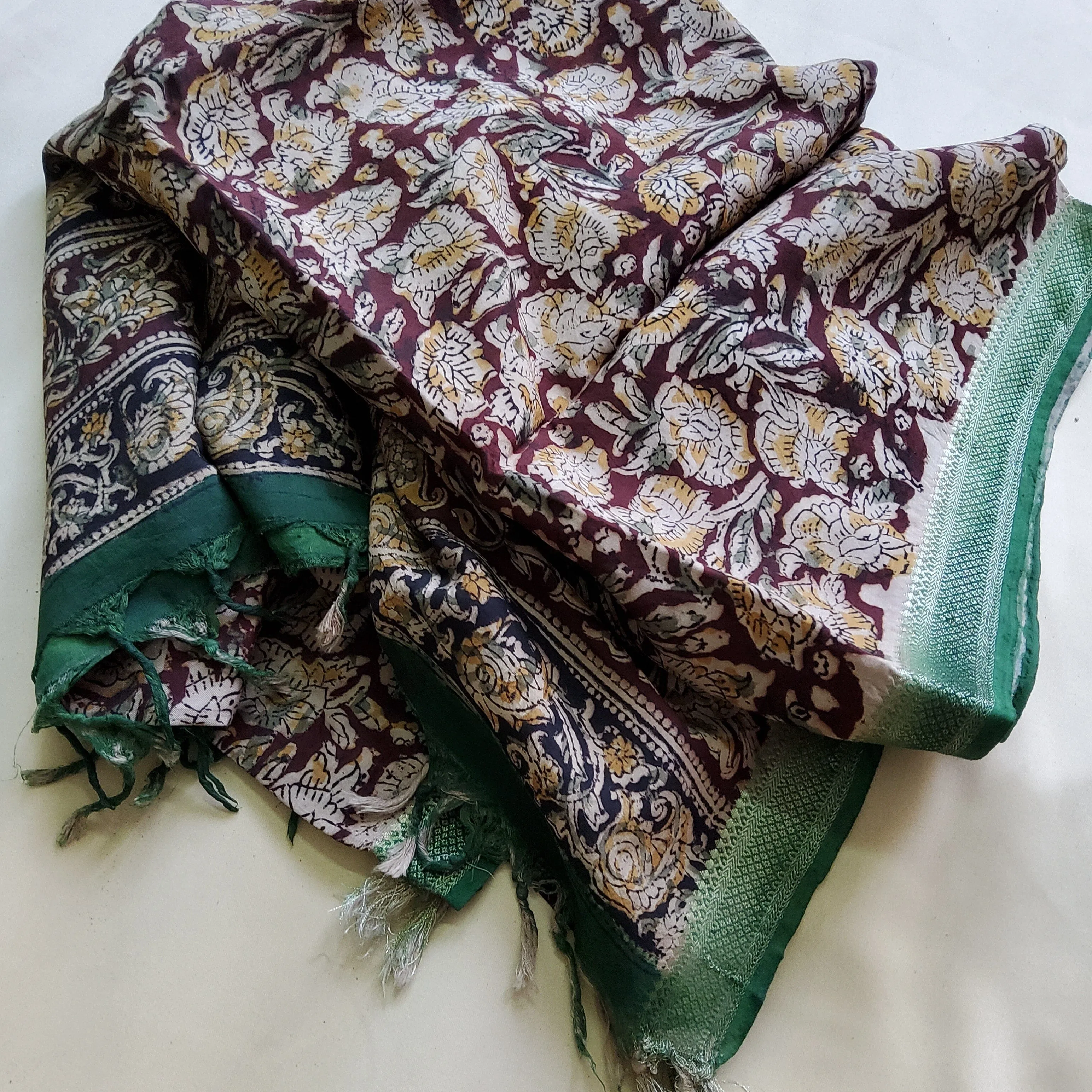 Kalamkari Silk Hand Painted Dupatta