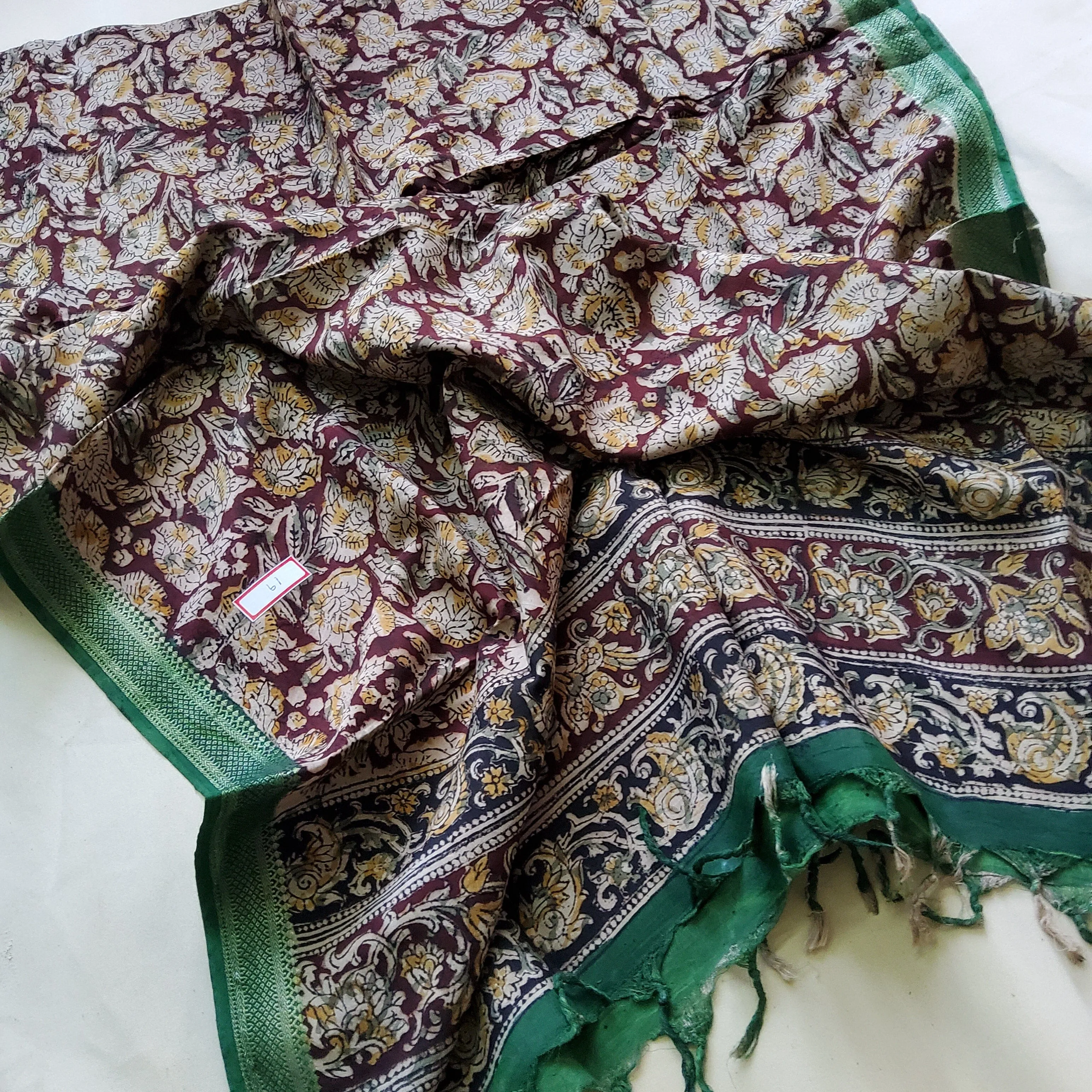 Kalamkari Silk Hand Painted Dupatta