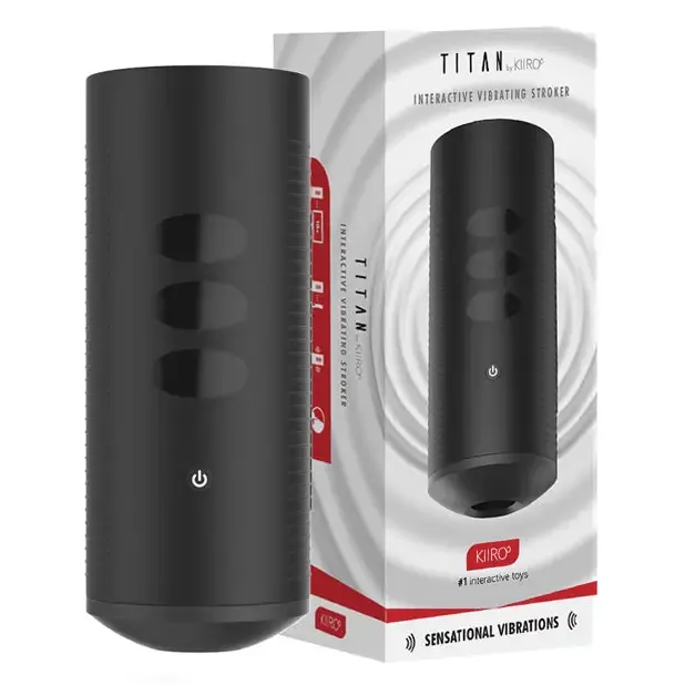 Kiiroo Titan Interactive Vibrating Stroker - Black
