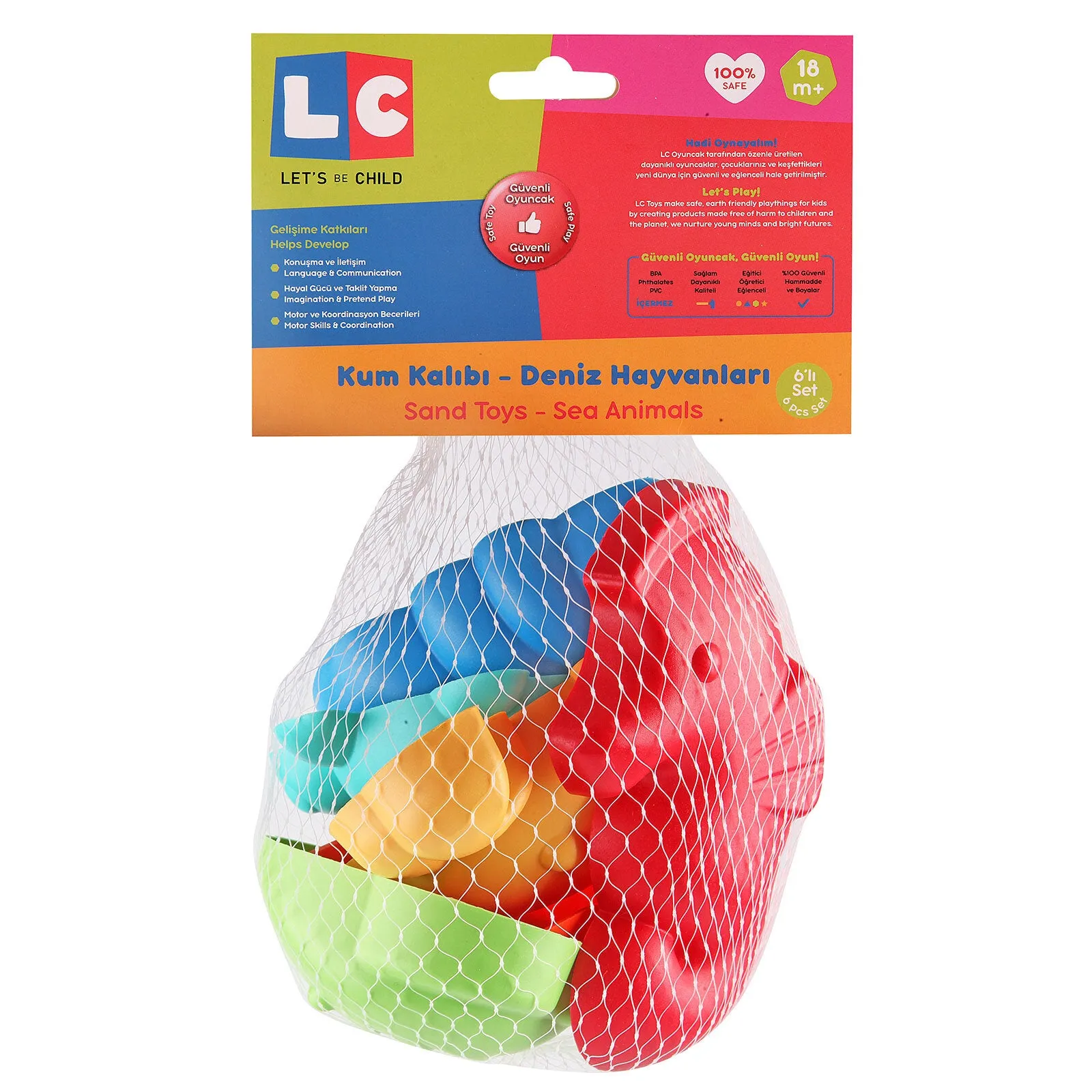 Let's Be Child Sand Mold Sea Animals 6 pcs Assorted