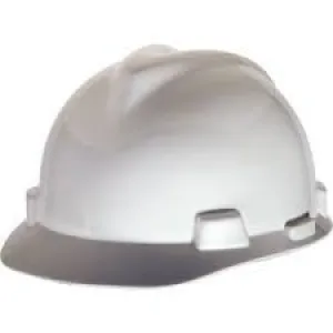 MSA White Standard V-Gard Class E Type I Polyethylene Slotted Hard Cap With Staz-On Suspension