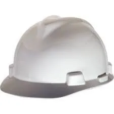 MSA White Standard V-Gard Class E Type I Polyethylene Slotted Hard Cap With Staz-On Suspension