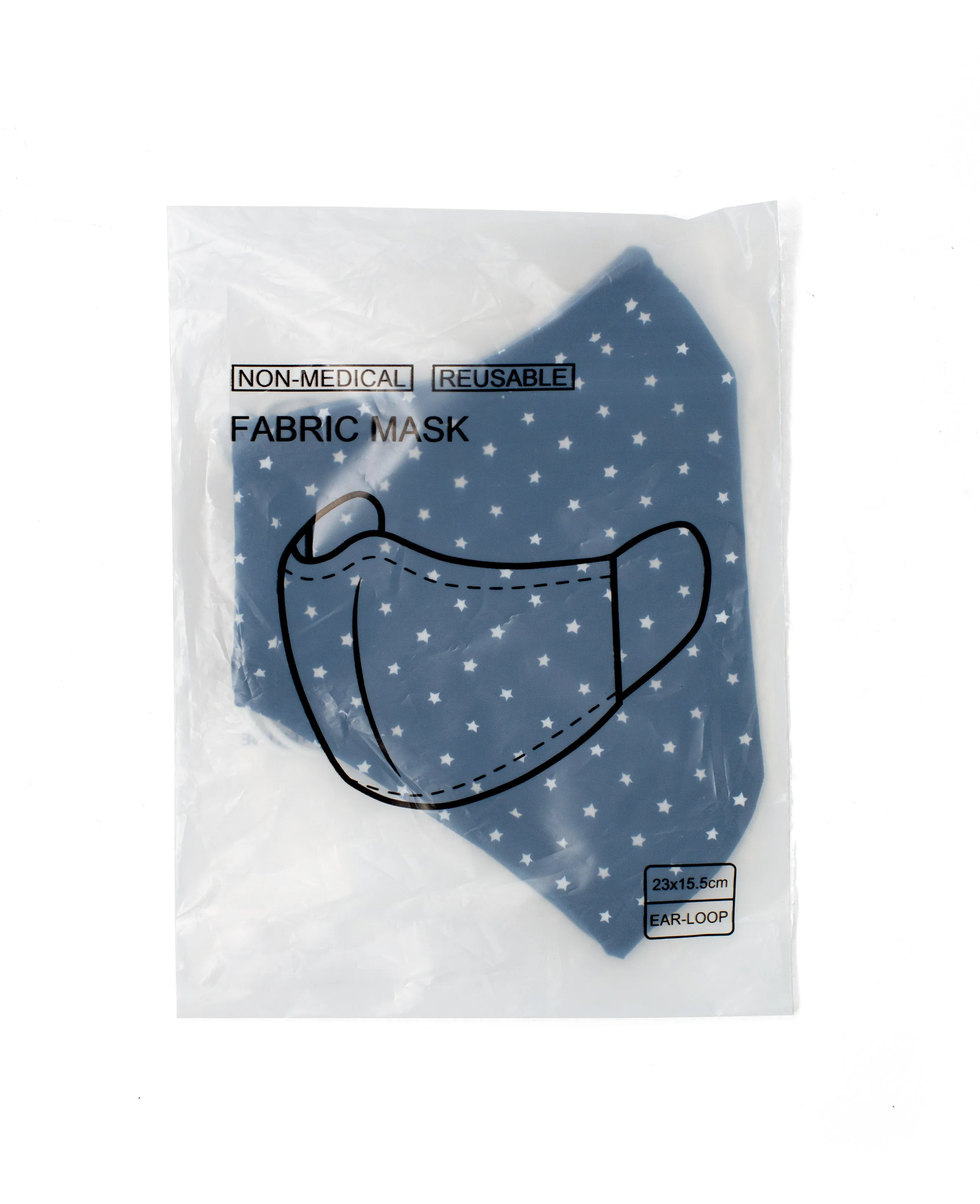 Navy White Star Print Reusable Cotton Face Mask