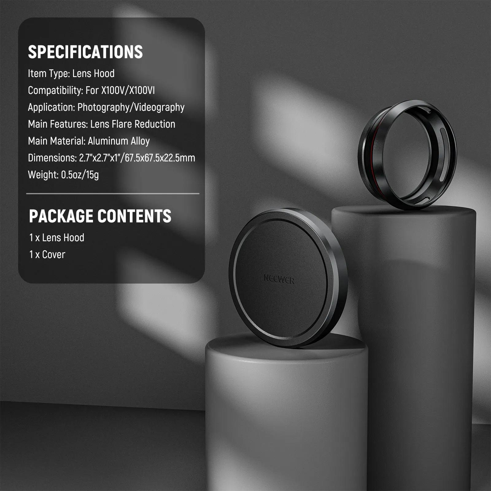 NEEWER CA086 Round Lens Hood For Fujifilm X100V & X100VI