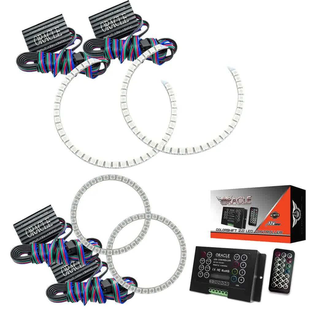 Oracle Headlight Halo Rings Mercedes C250 C300 C350 (2008-2011) Multicolored RGB LED