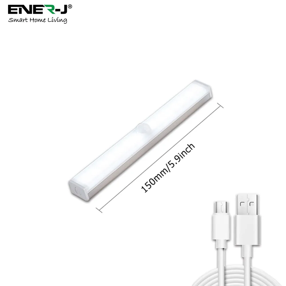 Pack of 2 Rechargeable Motion Sensor Cabinet Lights, 10 LED with 2 Switch Modes, USB Charging, for Kitchen Wardrobe Closet