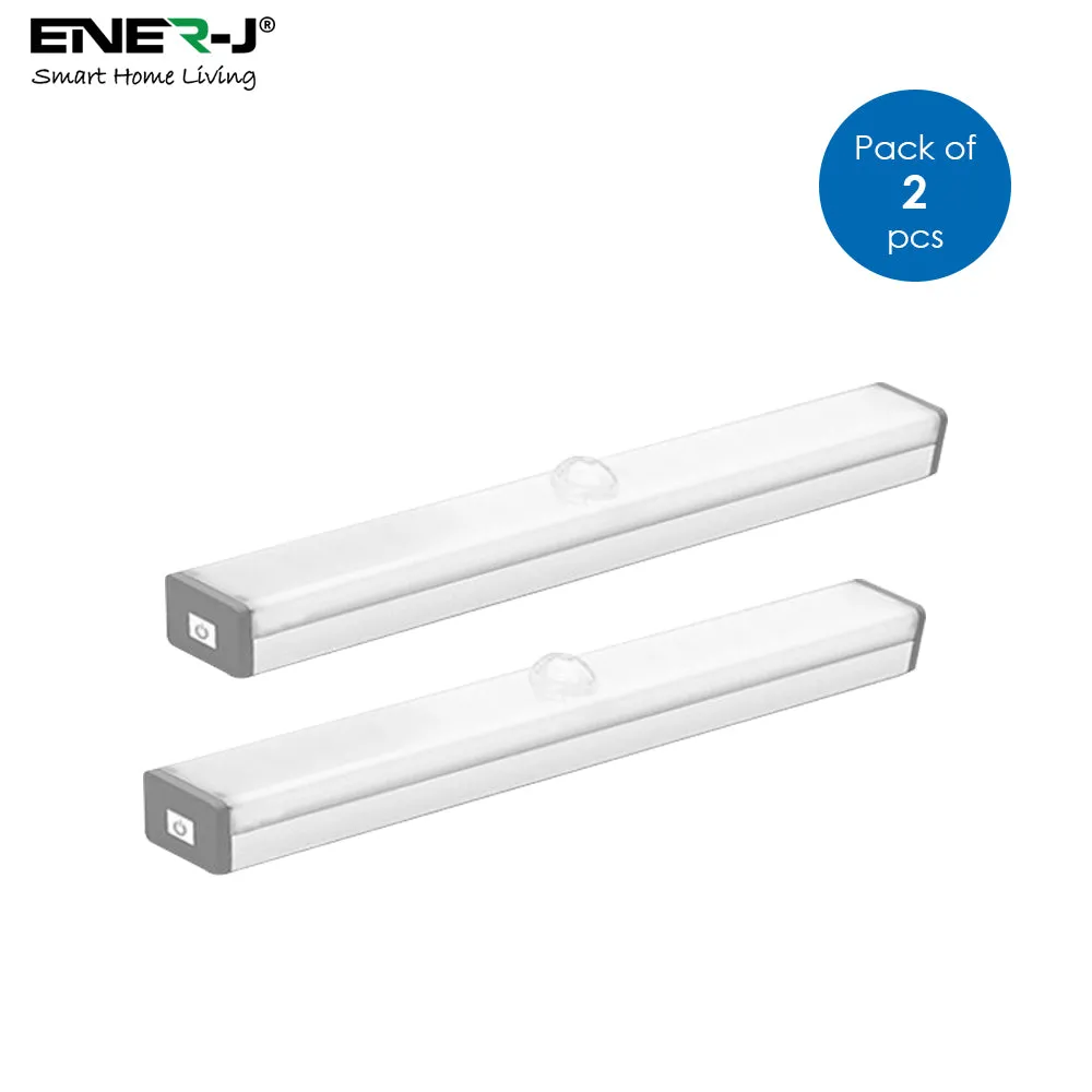 Pack of 2 Rechargeable Motion Sensor Cabinet Lights, 10 LED with 2 Switch Modes, USB Charging, for Kitchen Wardrobe Closet