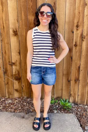 Party in The USA Navy Striped Top