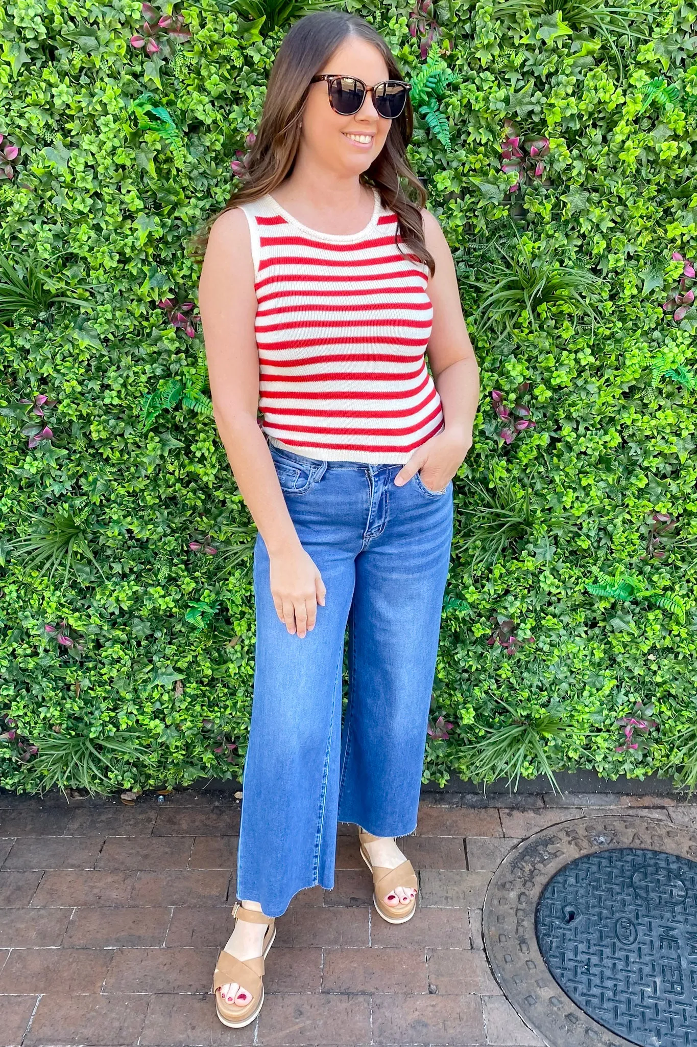Party in The USA Red Striped Top