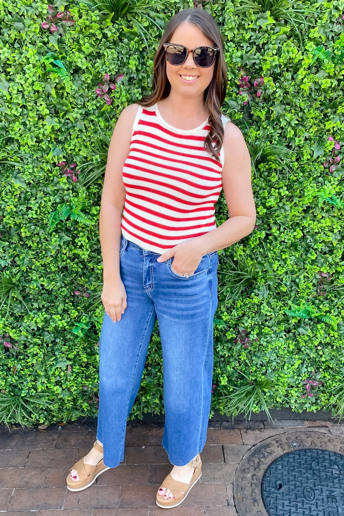 Party in The USA Red Striped Top