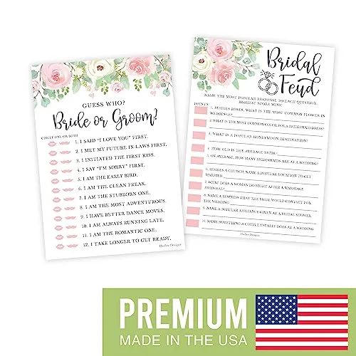Pink Floral Bridal Shower Games
