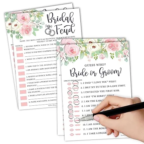 Pink Floral Bridal Shower Games