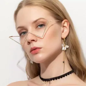 Rhinestone Rimless No Lens Glasses
