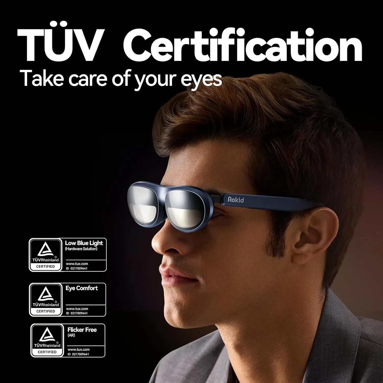 Rokid Max AR Glasses - Smart Glasses with Micro OLED Virtual Theater, HDCP Support & Cloud Gaming