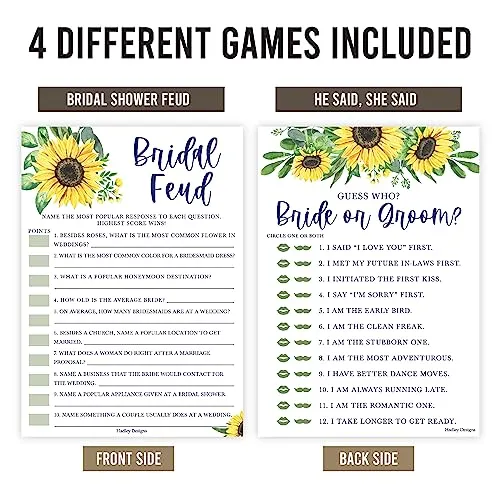 Sunflower Bridal Shower Games