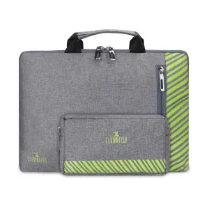The Clownfish Combo of Rex Series Polyester 13 inch Laptop Sleeve with Comfortable Carry Handle & Scholar Series Multipurpose Polyester Travel Pouch Pencil Case Toiletry Bag (Grey) The Clownfish Combo of Rex Series Polyester 13 inch Laptop Sleeve with Comfortable Carry Handle & Scholar Series Multipurpose Polyester Travel Pouch Pencil Case Toiletry Bag (Grey)