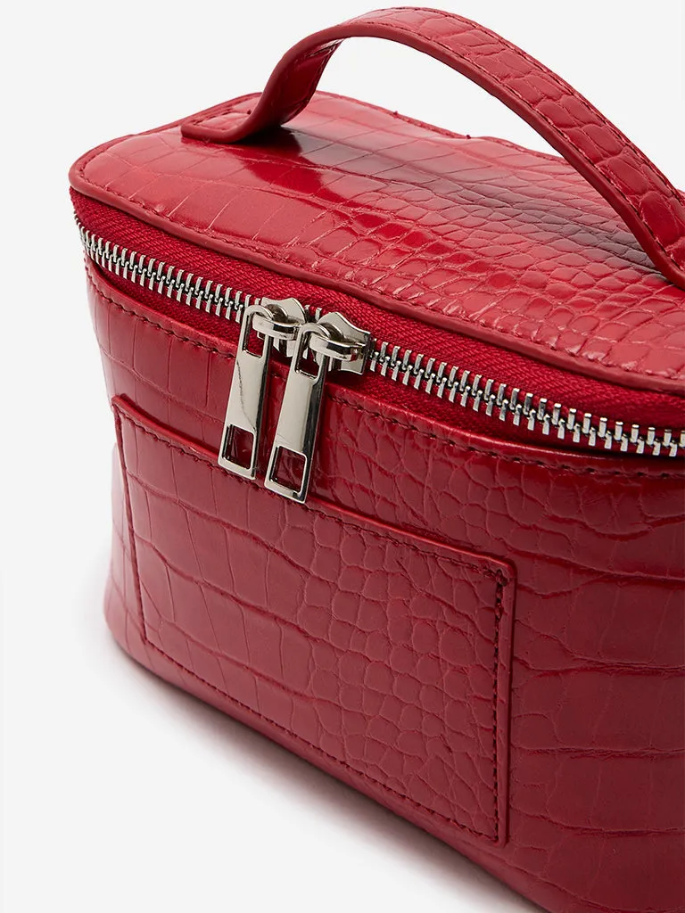 Women Accessories Red Textured Sling Bag