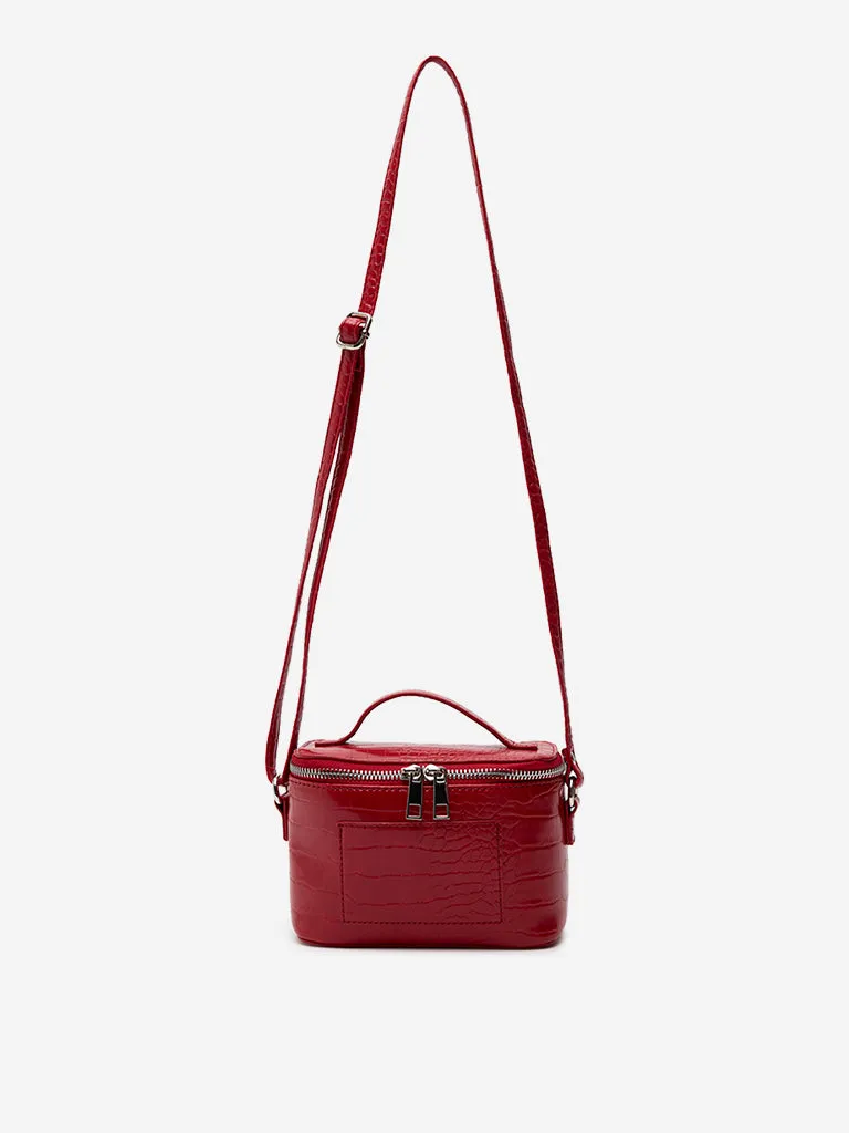 Women Accessories Red Textured Sling Bag